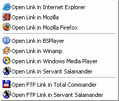 Right clicking on FTP link